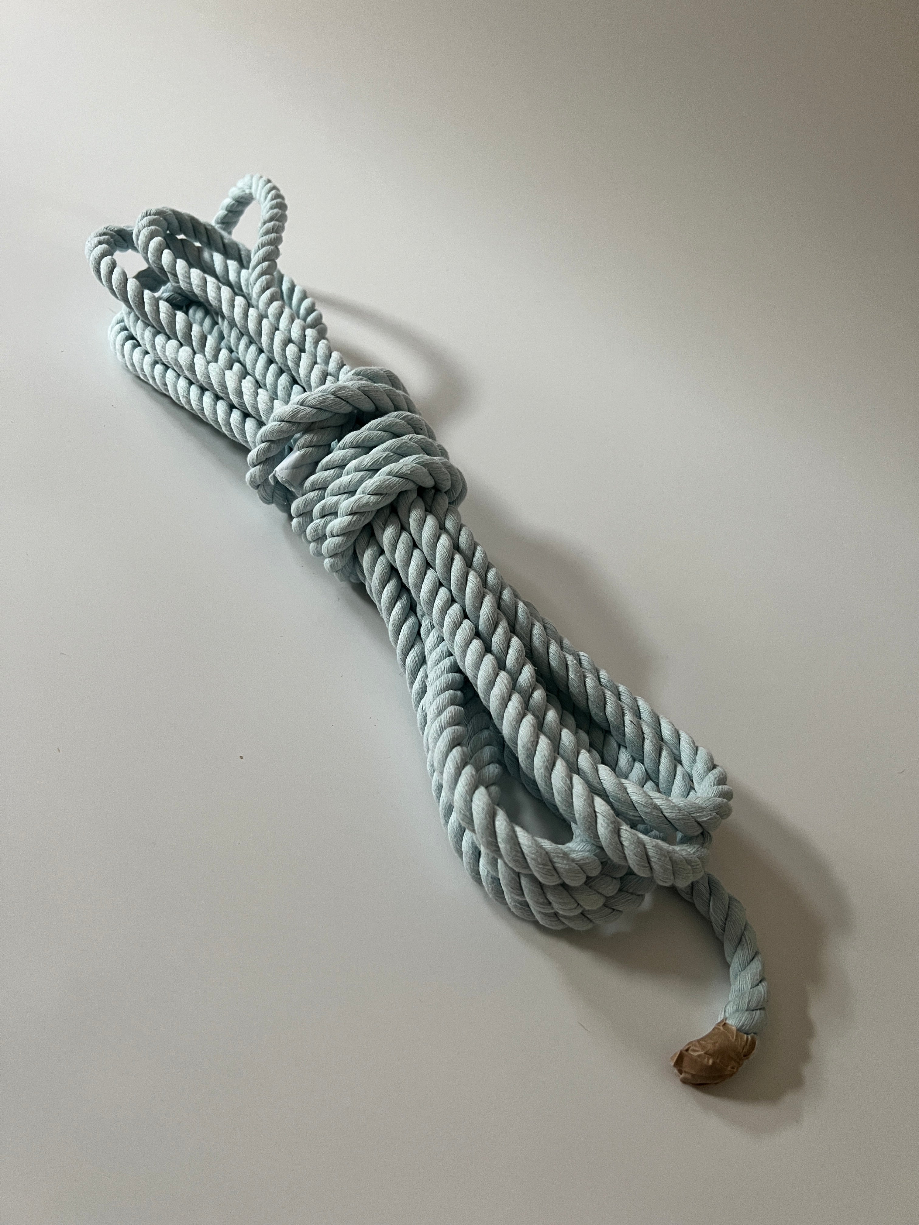 Gedrehtes Baumwollseil Pastellblau - Ø 10mm