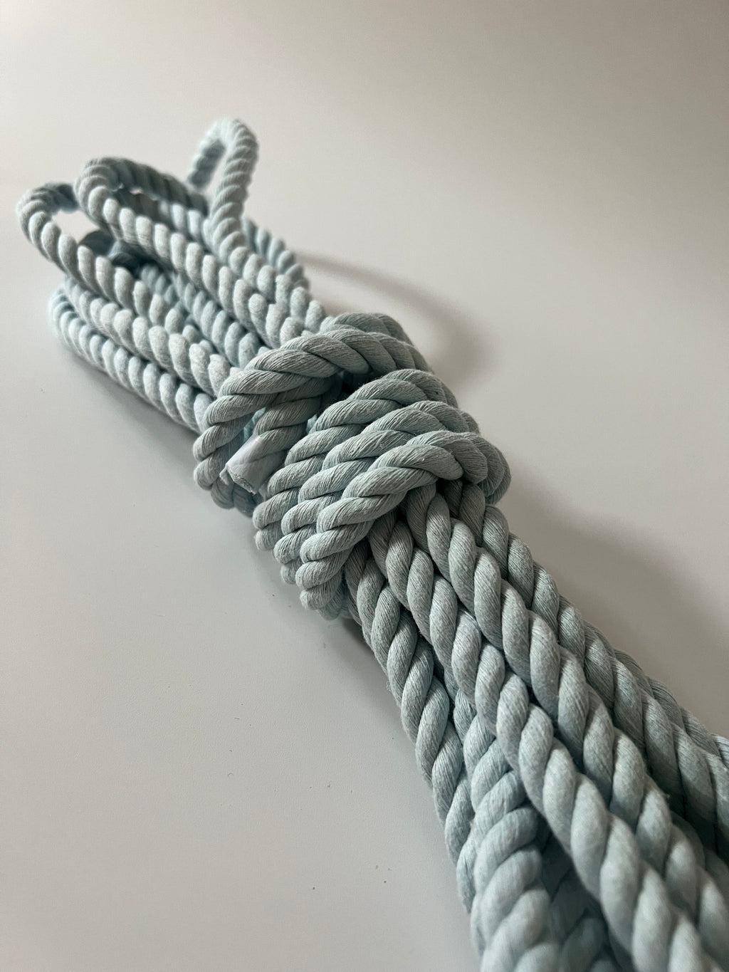 Gedrehtes Baumwollseil Pastellblau - Ø 10mm