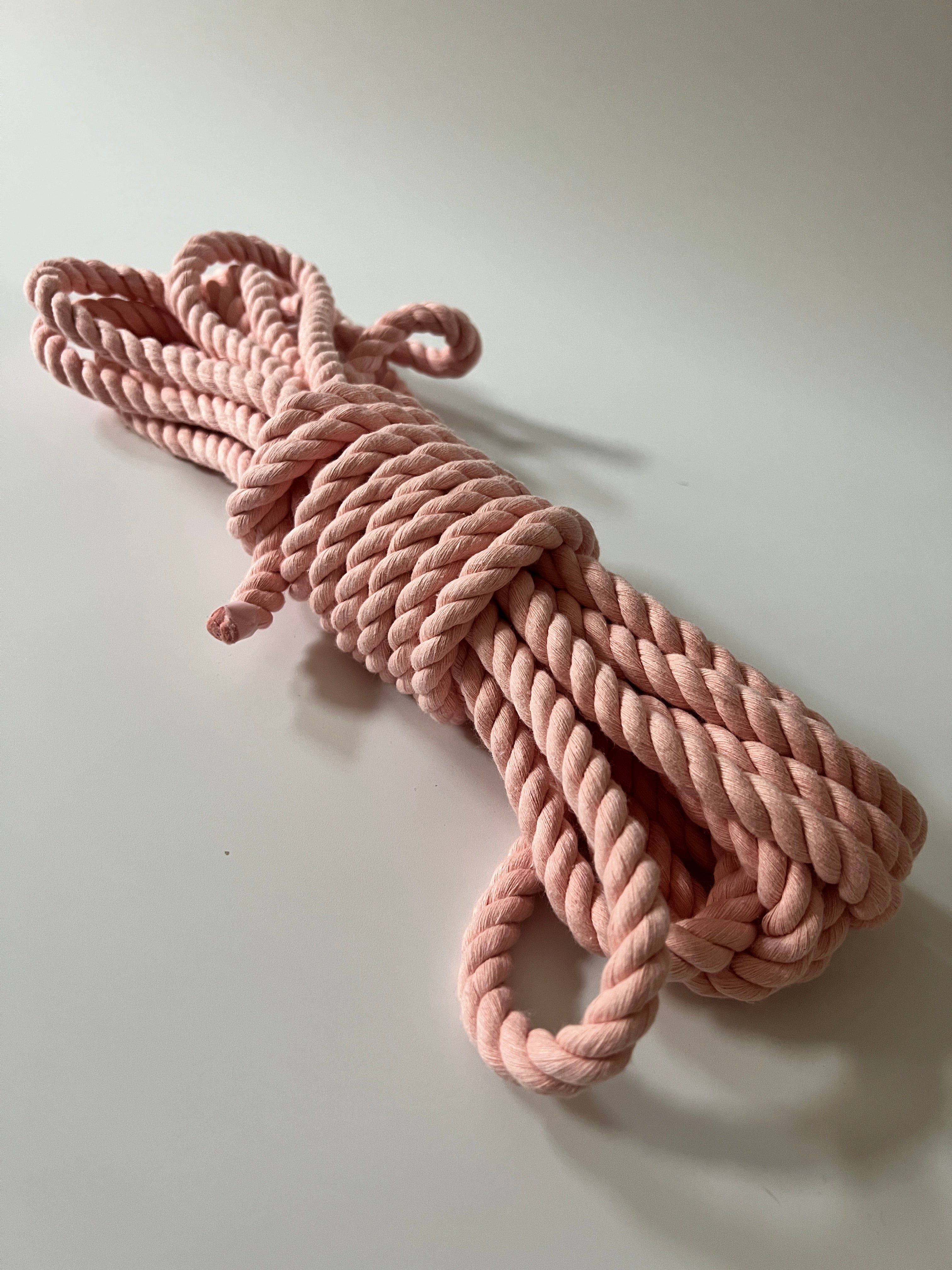 Gedrehtes Baumwollseil Pastellrosa - 10mm