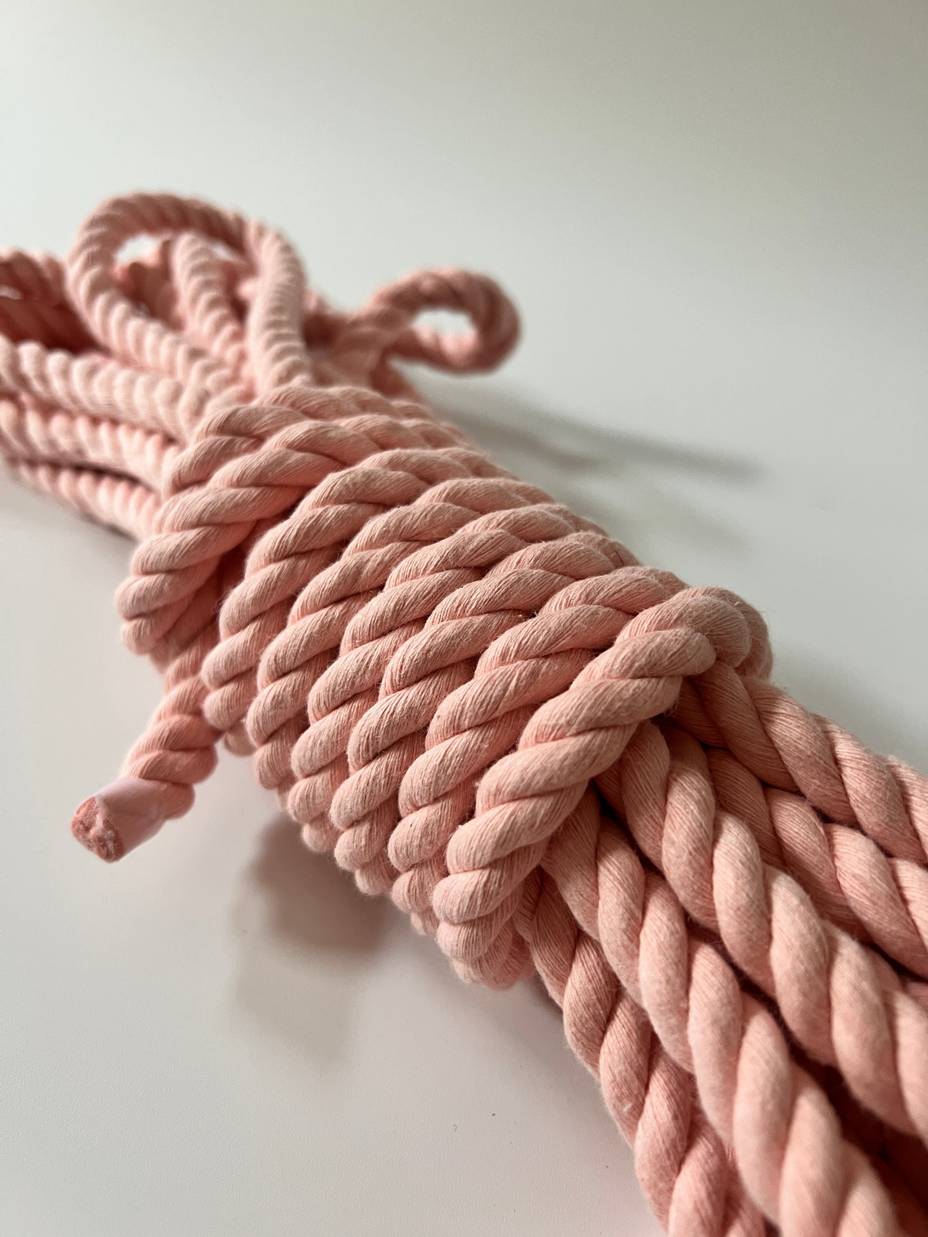Gedrehtes Baumwollseil Pastellrosa - 10mm