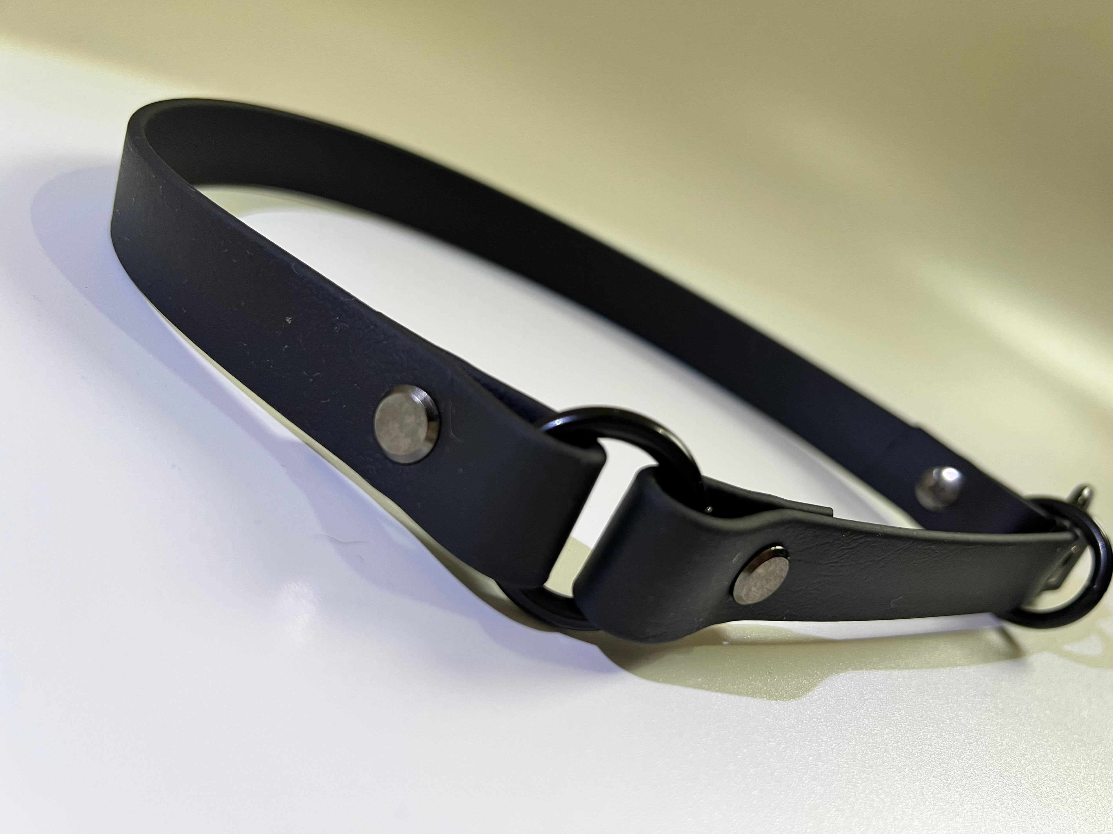 Sofortkauf "Black" Halsband aus Biothane mit Zugstopp